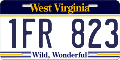 WV license plate 1FR823
