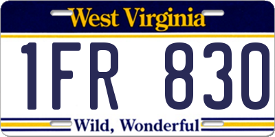WV license plate 1FR830