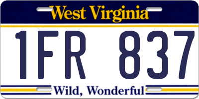 WV license plate 1FR837