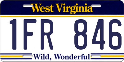 WV license plate 1FR846