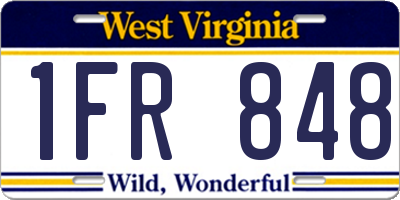 WV license plate 1FR848