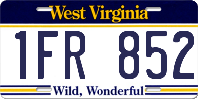 WV license plate 1FR852