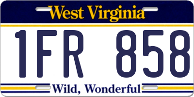 WV license plate 1FR858