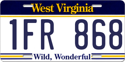 WV license plate 1FR868