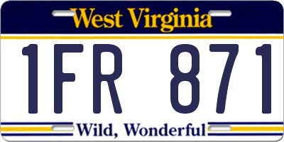 WV license plate 1FR871