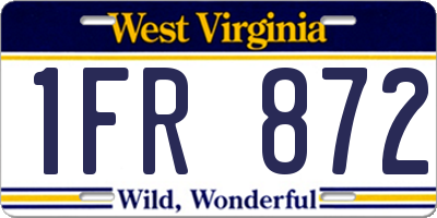 WV license plate 1FR872
