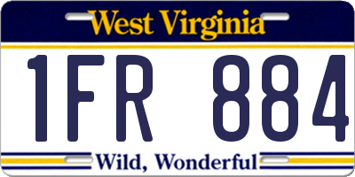 WV license plate 1FR884