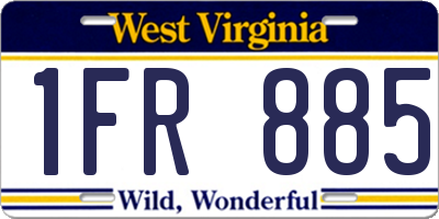 WV license plate 1FR885