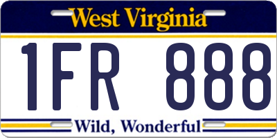 WV license plate 1FR888