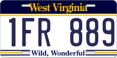 WV license plate 1FR889