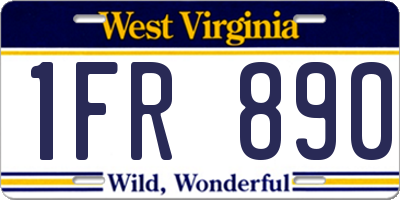 WV license plate 1FR890