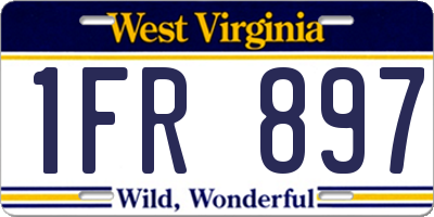 WV license plate 1FR897