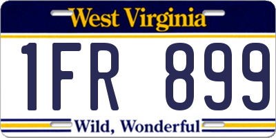 WV license plate 1FR899