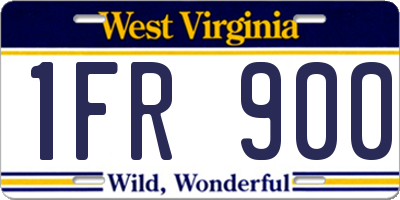 WV license plate 1FR900