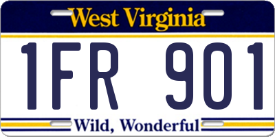 WV license plate 1FR901