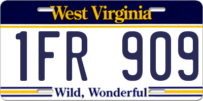 WV license plate 1FR909