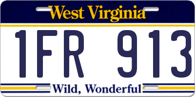 WV license plate 1FR913