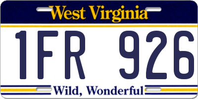 WV license plate 1FR926