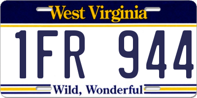 WV license plate 1FR944