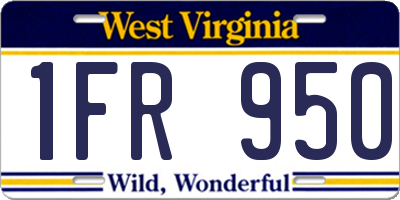 WV license plate 1FR950