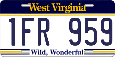 WV license plate 1FR959