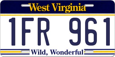 WV license plate 1FR961