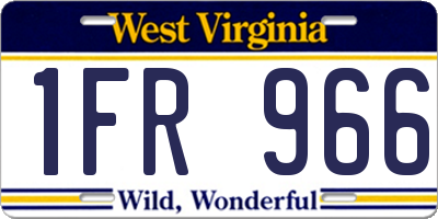 WV license plate 1FR966