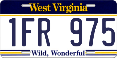 WV license plate 1FR975