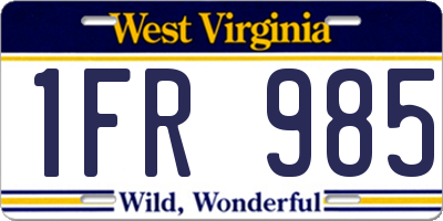 WV license plate 1FR985