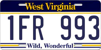 WV license plate 1FR993