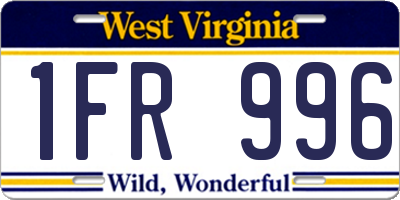 WV license plate 1FR996