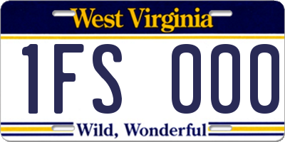 WV license plate 1FS000