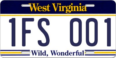 WV license plate 1FS001