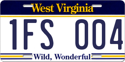 WV license plate 1FS004
