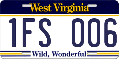 WV license plate 1FS006