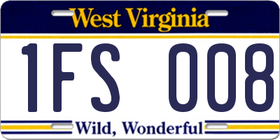 WV license plate 1FS008