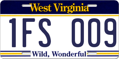 WV license plate 1FS009