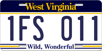 WV license plate 1FS011