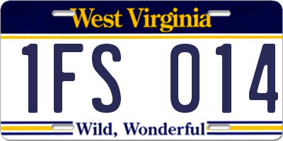 WV license plate 1FS014