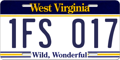 WV license plate 1FS017