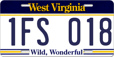 WV license plate 1FS018