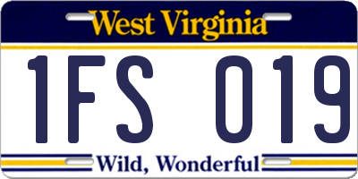 WV license plate 1FS019