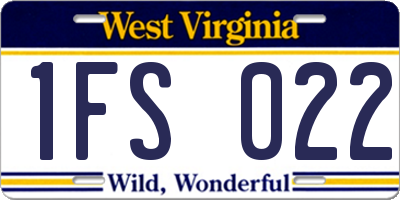 WV license plate 1FS022