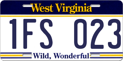 WV license plate 1FS023