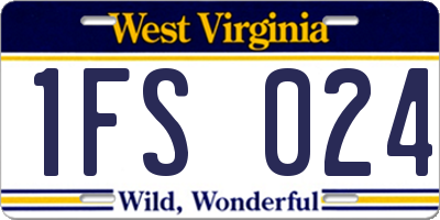 WV license plate 1FS024