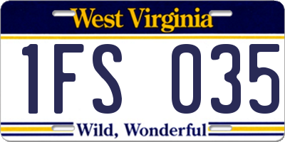 WV license plate 1FS035