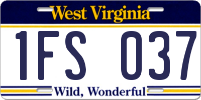 WV license plate 1FS037