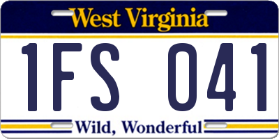 WV license plate 1FS041
