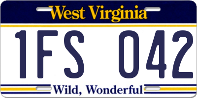 WV license plate 1FS042
