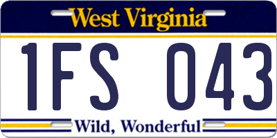 WV license plate 1FS043
